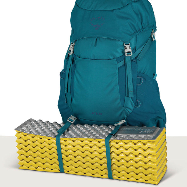 Blue Spikemoss/Deep Peyto, with sleeping pad straps in use