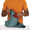 Cascade Blue front shove-it pocket in use