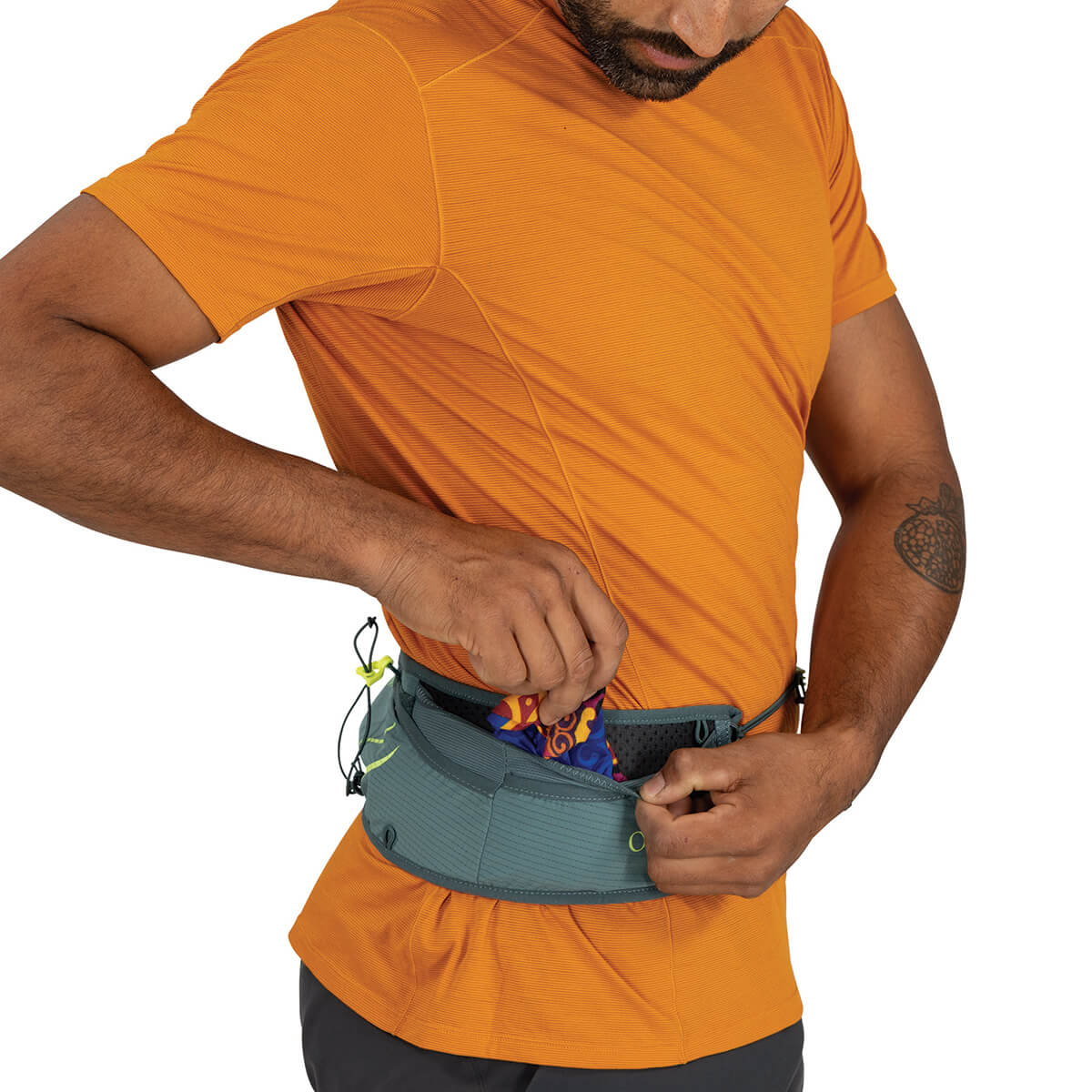 Cascade Blue back right front drop-in pocket in use