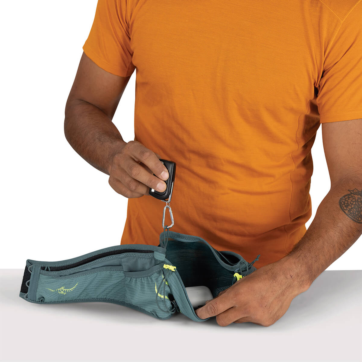 Cascade Blue rear zip pocket