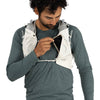 Mystery White front zip pocket in use
