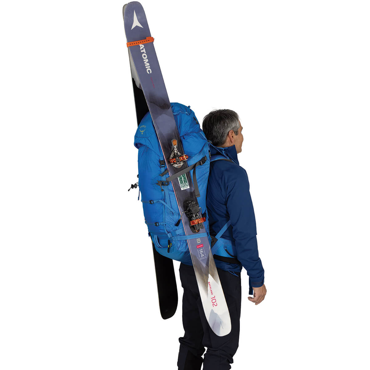 Blue Flame worn with A-frame ski carry