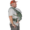 Koseret Green on male model worn on front with child facing in to chest and with sun screen attached