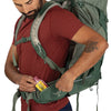 Pine Leaf Green left hipbelt pocket in use