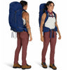 Serenity Blue worn by model, 3/4 front and back views