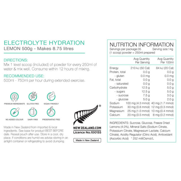 Electrolyte Hydration 500g Pouch