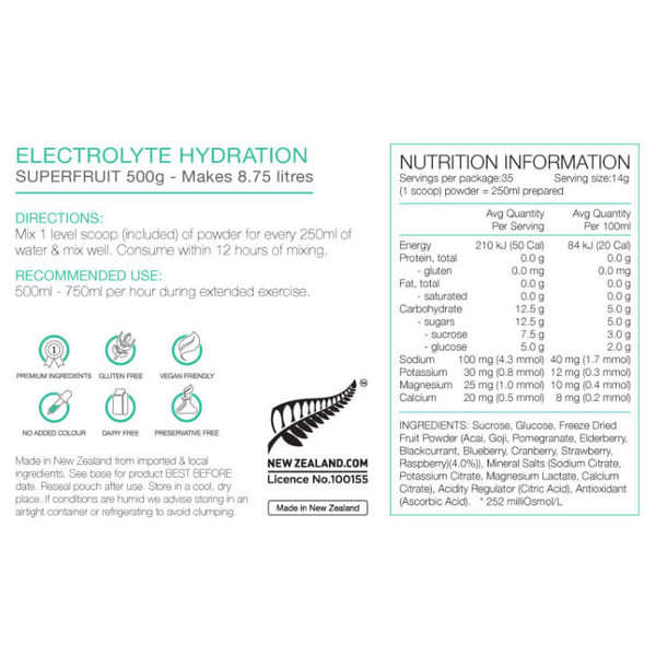 Electrolyte Hydration 500g Pouch