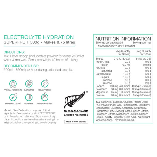 Electrolyte Hydration 500g Pouch
