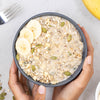 In bowl with fresh toppings