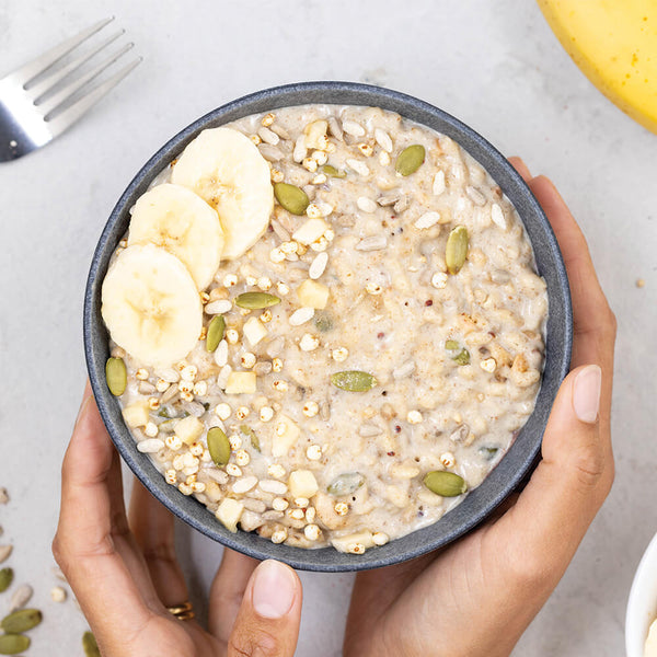 In bowl with fresh toppings
