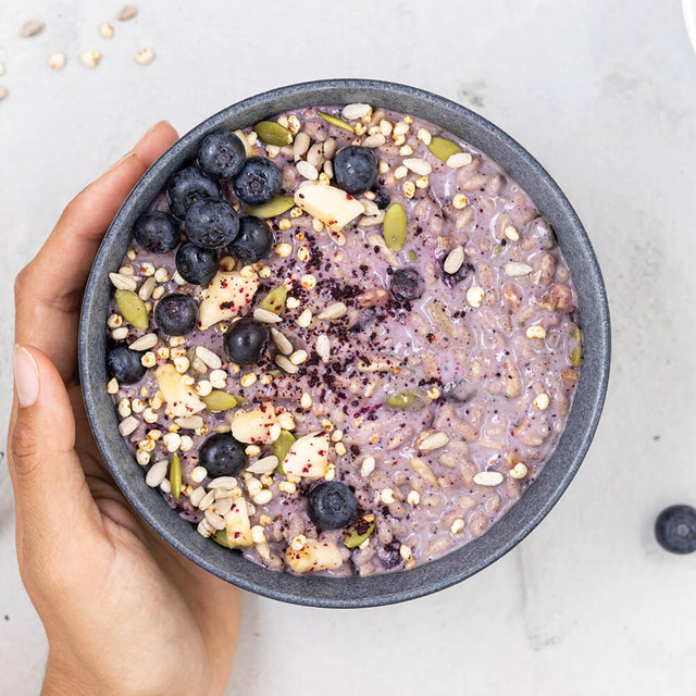In bowl with fresh toppings