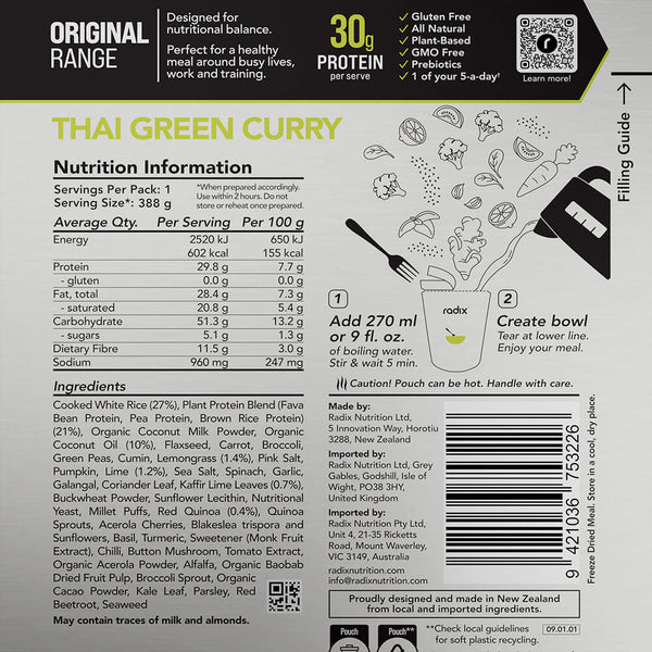 Information on back of pack