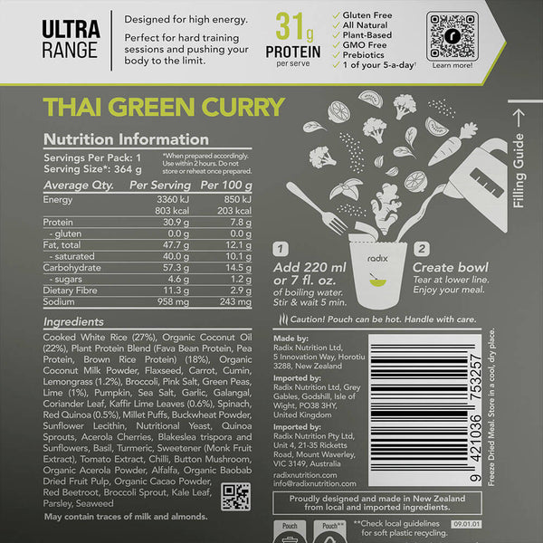 Information on back of pack