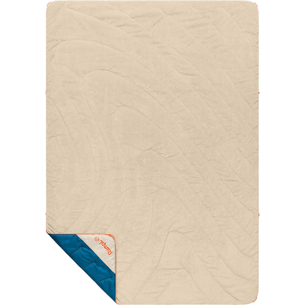 Seascape Cream laid out with fleece side up and bottom left corner showing reverse side