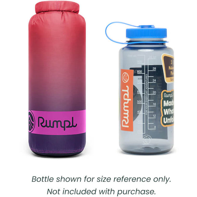 Berry Fade packed and next to 1L reusable wide-mouth bottle for size comparison