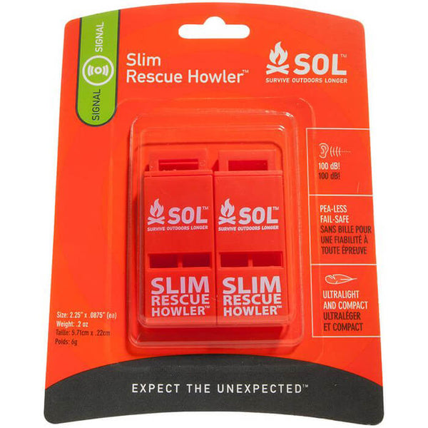 Slim Rescue Howler Whistle 2 Pack