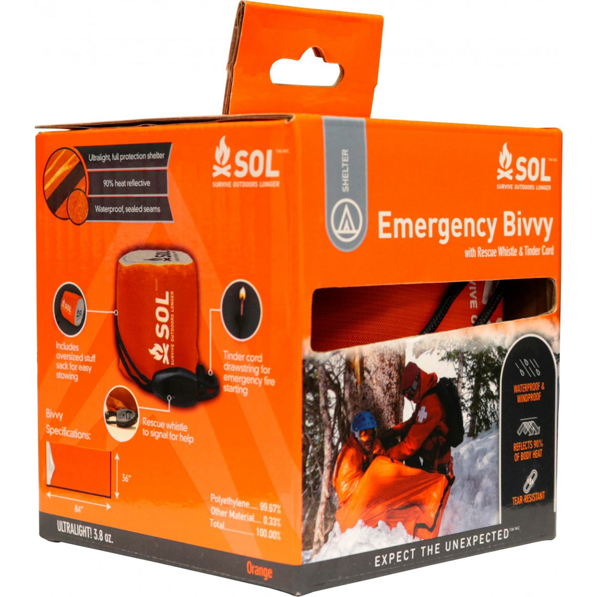 Emergency Bivvy with Rescue Whistle and Tinder Cord