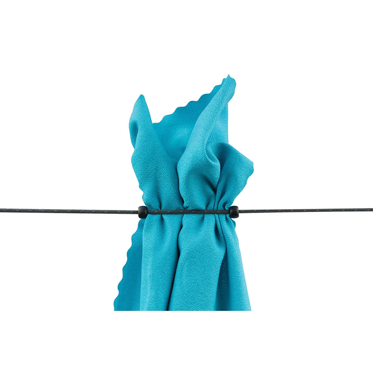 Beaded cord in use hanging a towel