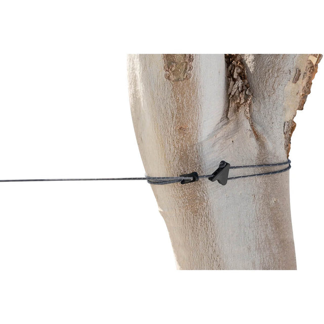 Easily adjustable cord wrapped around tree 