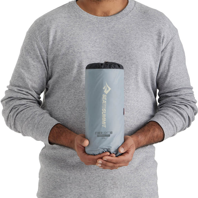 Large packed and held by model