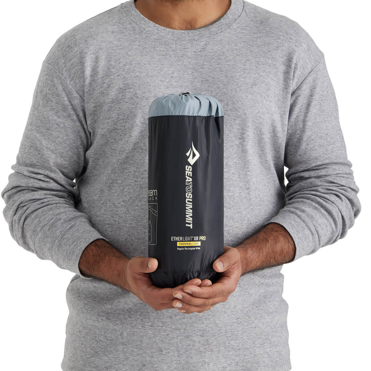 Packed and held by model