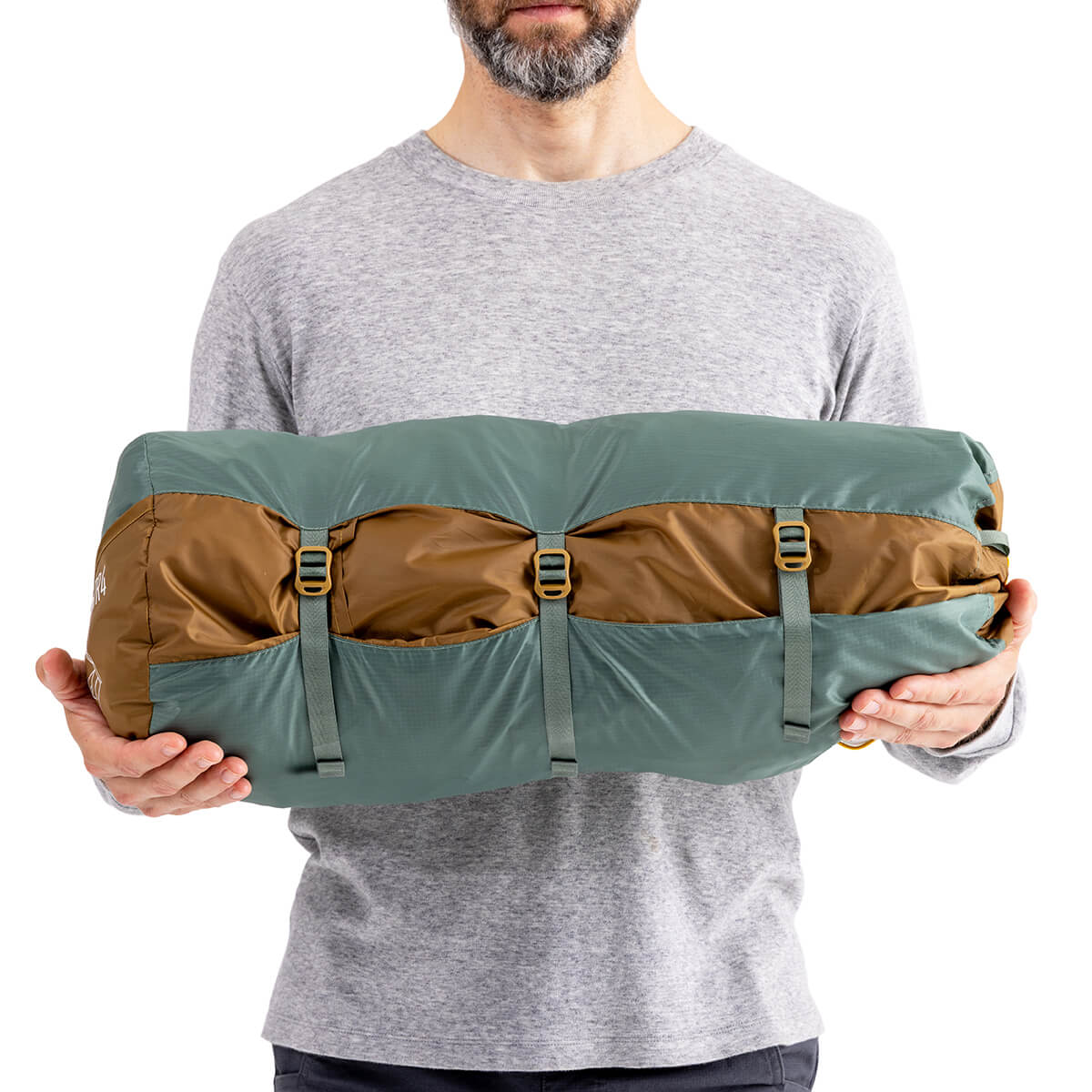 Stowed and held by model