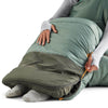 Footbox, zip open with model's feet out